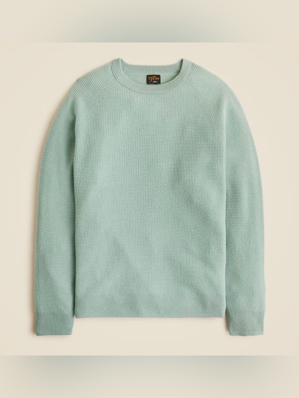 NEW J. Crew 100% Cashmere Waffle Knit pullover sweater Large CB577 Light Celadon